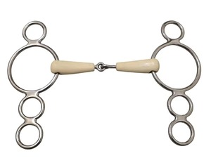 Bridon d'entraînement torsadé en acier inoxydable de haute qualité pour chevaux, toutes couleurs disponibles, avec anse décalée 3/8 - Product Image 3
