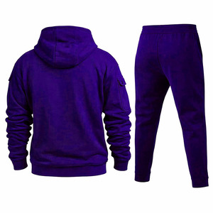 Unisex Winter Tracksuit Sporty Solid 100% Cotton Breathable Quick Dry Heavyweight 220g Comfortable Elastic Waist Hooded 2 1 - Product Image 4