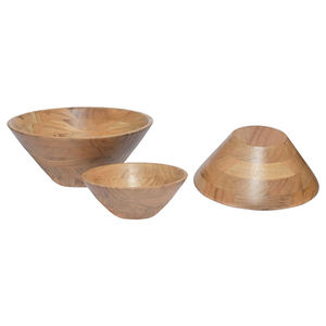 Lot de 3 bols à salade mignons en bois d'acacia, motif rond, sans danger pour la soupe de riz, trempettes, sauce glacée, fête à la maison, décoration - Product Image 1