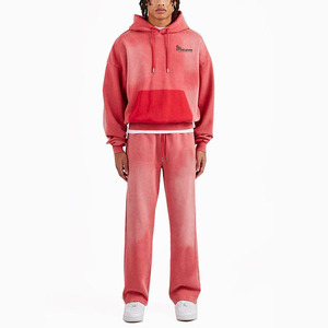 Conjunto de Sudadera con Capucha y Pantalón Deportivo Unisex, Algodón de Alto Gramaje, Lavado Vintage, Estilo Oversize, Streetwear, Fabricante Mayorista Personalizado - Product Image 4