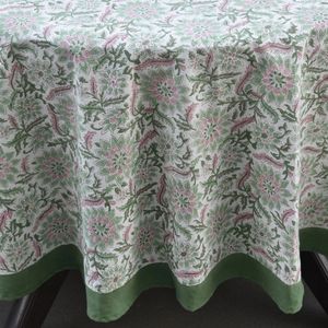 Nuevo mantel redondo de algodón con estampado floral para 10 personas, 275 cm, clásico, lavable, para uso doméstico, tejido para suministro al por mayor. - Product Image 6