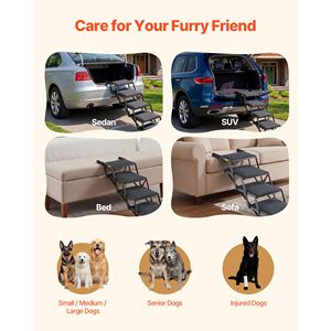 Suministros de Entrenamiento para Mascotas, Rampa Plegable Extra Ancha de 5 Escalones para Perros Grandes, Superficie Antideslizante, Escaleras Portátiles y Ligeras para Coche - Product Image 6
