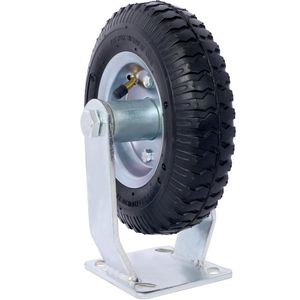 2 Ruote Girevoli da 8 Pollici con Pneumatico, Mozzo Rigido in Acciaio, Cuscinetti a Sfera, Foro da 5/8 Pollici, Piastra Girevole per Asse Centrato - Product Image 6