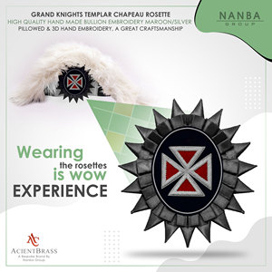 Luxury Grand Knights Templar Handmade Embroidered Badges with Velvet & Felt | Customizable Colors | Wholesale Exporter - Product Image 3