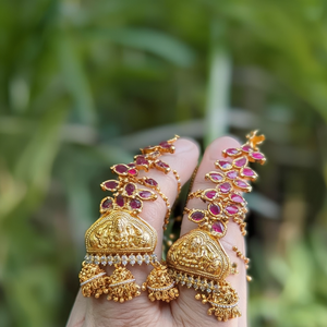 Gold Ruby Kemp Fashion Cuff Earrings - Product Image 3