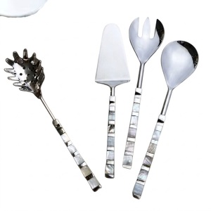 High Quality Stainless Steel Cutlery Set With Ivory Mother Of Pearl Sheen <b>Handle</b> Elegant Vintage Luxury Flatware Silverware - Product Image 6