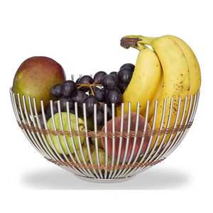 Cesta de alambre metálico de hierro para frutas, plato decorativo de mesa, muebles para el hogar, venta al por mayor, cesta de alambre negra - Product Image 5