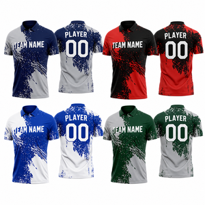 Polo de sport personnalisé pour homme, séchage rapide, respirant, manches courtes, uniforme d'équipe/club avec logo brodé, vente en gros - Product Image 2