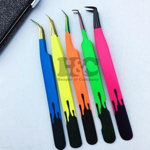 Pinzas Profesionales para Extensión de Pestañas, Acero Inoxidable Puntiagudo, Antimagnéticas, Mango Cómodo, Mega Volumen, Diseños Personalizados - Product Image 1