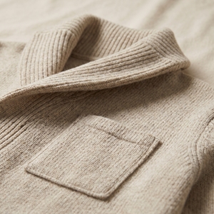 Cárdigan de punto trenzado con cuello chal de lana sólida para hombre, suéter grueso de manga larga con bolsillos para otoño e invierno - Product Image 4