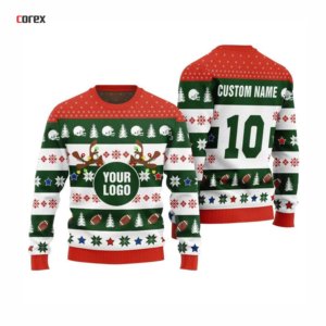 Corex Men's Black Christmas Sweater Breathable 100% Cotton <b>Funny</b> Ugly Holiday Pullover Knitted Crewneck <b>Jumper</b> - Product Image 3