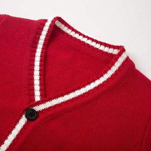 Breathable Lightweight V-Neck <b>Cardigan</b> Men’s Machine Washable Striped <b>Varsity</b> Knitted Sweater for All-Day Comfort - Product Image 5