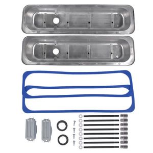 Coperchio Valvole Nero in Alluminio a Pinne Corte con Guarnizione Compatibile con Motori SBC Small Block Chevy 5.0L 5.7L 305 350 Anni 1987-1997 - Product Image 3