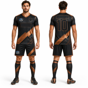 Nouvelle tenue de sport de football personnalisée, uniforme confortable en tissu interlock doux, taille personnalisée, impression par transfert thermique, vêtements d'équipe - Product Image 1