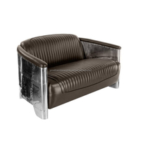 Sofá de cuero marrón de lava Choco Multiplaza de Aviador más barato, sofá de restaurante Chesterfield de alta calidad, muebles de habitación asequibles