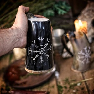 Jarra de Cuerno Vikinga Única de Alta Calidad para Vino y Cerveza, Jarra de Cuerno de Búfalo Tallada para Beber, para Exportación desde India - Product Image 6