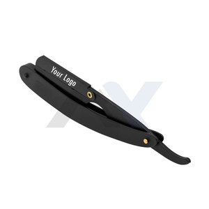 มีดโกนหนวดแบบตรง สีดำด้าน สแตนเลสสตีล พร้อมซองหนัง ราคาถูก รับทำโลโก้ OEM - Product Image 3