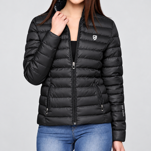ZEE GOOD <b>Women</b> <b>Black</b> High Quality Puffer Jackets Stand Collar Jacket Zip Up Long Sleeve Puffer <b>Coat</b> - Product Image 5