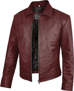 Chaqueta de Cuero Unisex Elegante - Color Personalizado y Corte Ajustado, 100% Cuero, Tallas Grandes, Resistente al Agua para Adultos - Product Image 5