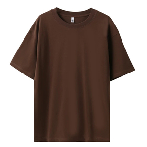 Nouveaux T-shirts pour hommes en coton décontractés à col rond et manches courtes, basiques, épais, doux, unis, avec logo frontal, en molleton anti-boulochage, coupe classique - Product Image 1