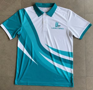 Wholesale Custom Printed Teal White Knitted Quick Dry Men's for <b>Shirt</b> Polyester Heat-Transfer Printing Sports Golf Corporate - Product Image 6