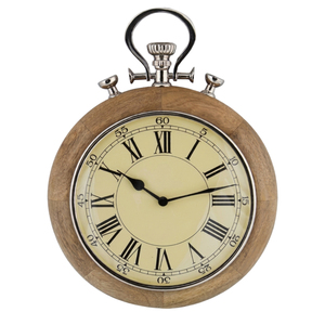 Luxury Antique Silver Metal <b>Pocket</b> <b>Watch</b> Wall Clock Vintage Metal Hanging Bracket Wall Clock for Hotel Villa Living Room Wall - Product Image 6