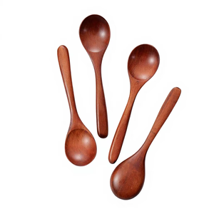 Cucharas de Comedor de Madera Ecológicas de Diseño Coreano Hechas a Mano de Primera Calidad REHMAN CRAFT, Cucharas Reutilizables de Madera Natural para Servir Sopa, Arroz y Postre - Product Image 4