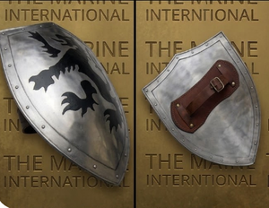 Bouclier de Chevalier Médiéval Fait Main, Design Dragon, Acier Calibre 18, Finition Argentée, Style Antique, Décoration d'Intérieur, Objet de Collection - Product Image 3