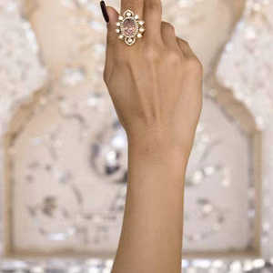 Bague ovale plaquée or pour femmes, bijoux ethniques traditionnels Gajaah, argent sterling 925 - Product Image 1