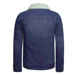 <b>Women</b> Casual Style Dark Washed Denim Jackets With Faux Fur Collar Full Sleeve Button Closure Winter Windproof Cotton Denim <b>Coat</b> - Product Image 6