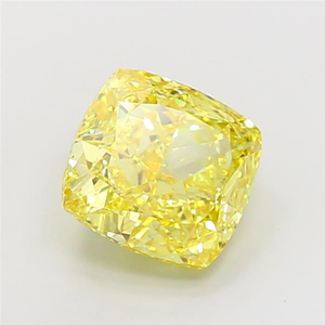 Éclat radieux pour une joaillerie de luxe élégante, diamant jaune vif cultivé en laboratoire, taille coussin, pierre précieuse non montée, certifié CVD. - Product Image 4