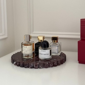 Plateau en marbre au design moderne, finition polie, multifonctionnel, pour parfums, bijoux, pierre décorative, table de toilette, décoration de luxe - Product Image 1