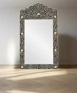 Espejo de Pared de Hueso Hecho a Mano, Ecológico y Moderno, Decoración para Baño y Hogar - Product Image 6