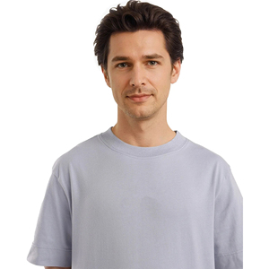 T-shirt décontracté pour homme, coupe ample, en coton et fibre de bambou, épaules tombantes, coupe lourde, style streetwear, personnalisable OEM - Product Image 5
