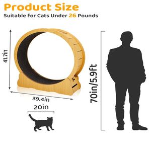 Large 39.4 Inch Cat <b>Wheel</b> Exerciser Silent Indoor <b>Exercise</b> <b>Wheel</b> for Cats Safety Lock Treadmill for Running - Product Image 2