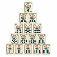 Jeu de tuiles de mahjong en résine époxy cristalline personnalisées, faites à la main, non toxiques, durables, écologiques, résistantes à l'eau, portables, pliables, 4/8