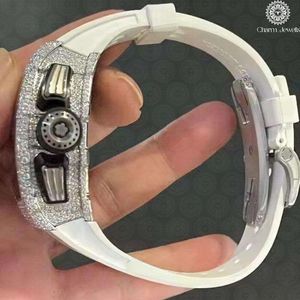 Charm Jewels Luxury Men's Rectangle <b>Case</b> 42mm Analog Mechanical Tourbillon Sapphire Crystal Butterfly Clasp - Product Image 3