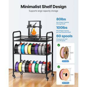 Phụ kiện máy in <span class=keywords><strong>3D</strong></span>-Giá lưu trữ dây tóc <span class=keywords><strong>3D</strong></span> 3 tầng giá đỡ ống bền - Product Image 2