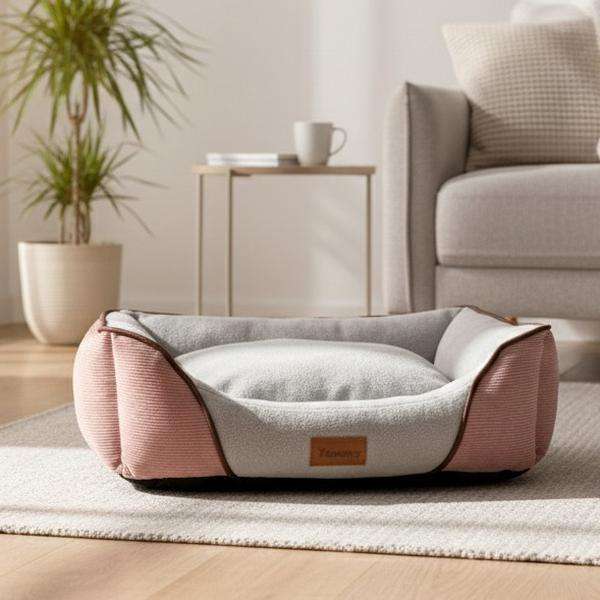 Pink exterior with light gray interior