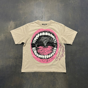 T-shirt personnalisé en coton à manches courtes, imprimé par sérigraphie, anti-plis, style streetwear tendance, vente chaude - Product Image 1