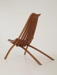 Fauteuil de salon en teck massif Kinata avec hauteur réglable, design contemporain, finition brune pour une utilisation en intérieur/extérieur - Product Image 5