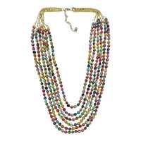 Collier fantaisie bohème coloré, écologique, fait main, en forme de boule, avec pampilles et perles, unisexe, bijoux de fête, plaqué or