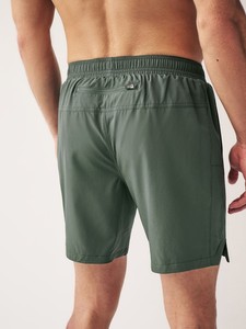 Khaki Green 7 Inch Active Gym Breathable Elastic Waist Mid Eco-Friendly Woven Bermuda Sports Short - Product Image 5