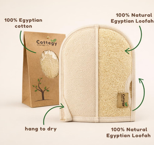 Gants de bain en loofah écologiques, exfoliant naturel en fibres pour une nettoyage en profondeur de la peau, massage corporel et utilisation quotidienne en spa - Product Image 2