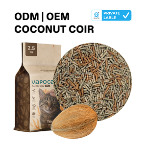 Litière pour chat Vapo Cat biodégradable en fibre de coco, brun, hautement absorbante, faible dispersion, contrôle des odeurs, 5 kg en vrac - Product Image 1