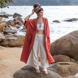 Vêtements de plage d'été pour femmes avec imprimé floral numérique blanc de bohème personnalisé Kimono à manches longues en dentelle Robe bandeau soutien-gorge 1 pièce - Product Image 3
