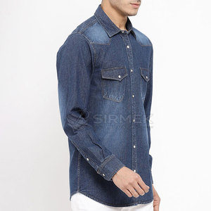 Camisas de mezclilla casuales para hombre, hechas en Pakistán, con material suave, corte relajado y apariencia básica, diseñadas para un estilo sencillo. - Product Image 3