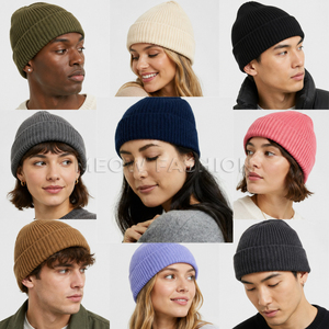 Unisex Rib Knit Beanie Hats Solid Color Warm <b>Winter</b> <b>Caps</b> Cuffed Acrylic Skullies Casual Headwear for Adults 56-60CM Beanie <b>Caps</b> - Product Image 4