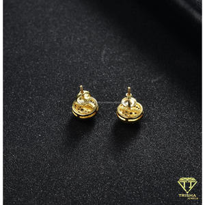 Boucles d'oreilles clous en moissanite scintillante, collection de bijoux de luxe haut de gamme en argent sterling 925 pour femmes - Product Image 3