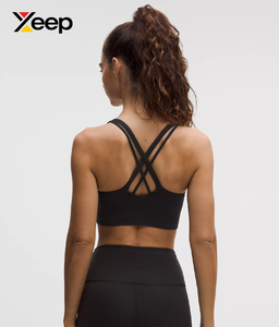 เสื้อชั้นในกีฬาโยคะคุณภาพสูงสำหรับผู้หญิง XEEP รุ่น XC-SB-160 แบบเรียบง่าย ระบายอากาศได้ดี สายปรับได้ แผ่นรองถอดออกได้ รองรับได้ดี - Product Image 2